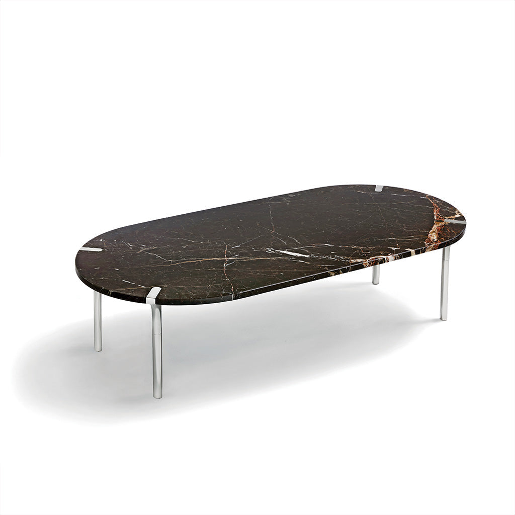 Sereno Coffee Table | Silver-Plated | St. Laurent Marble