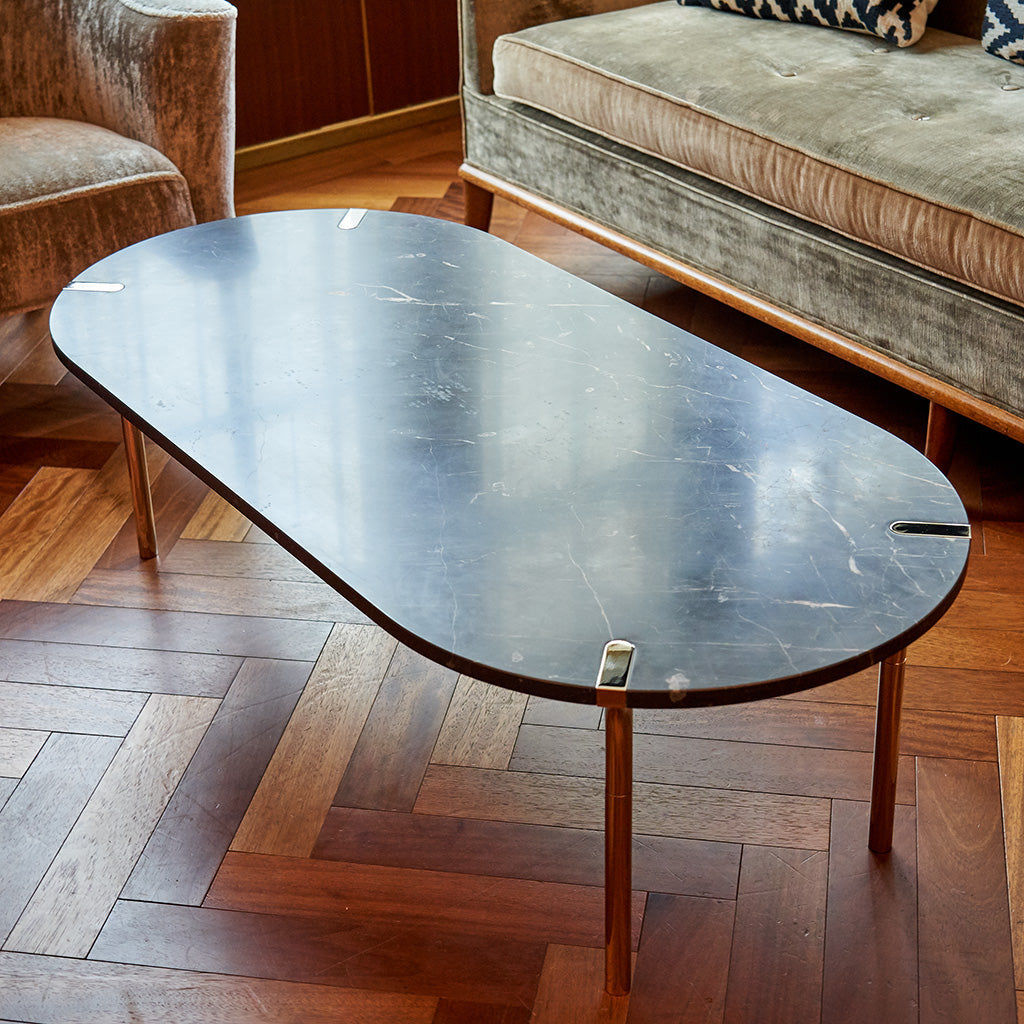 Sereno Coffee Table | Silver-Plated | St. Laurent Marble