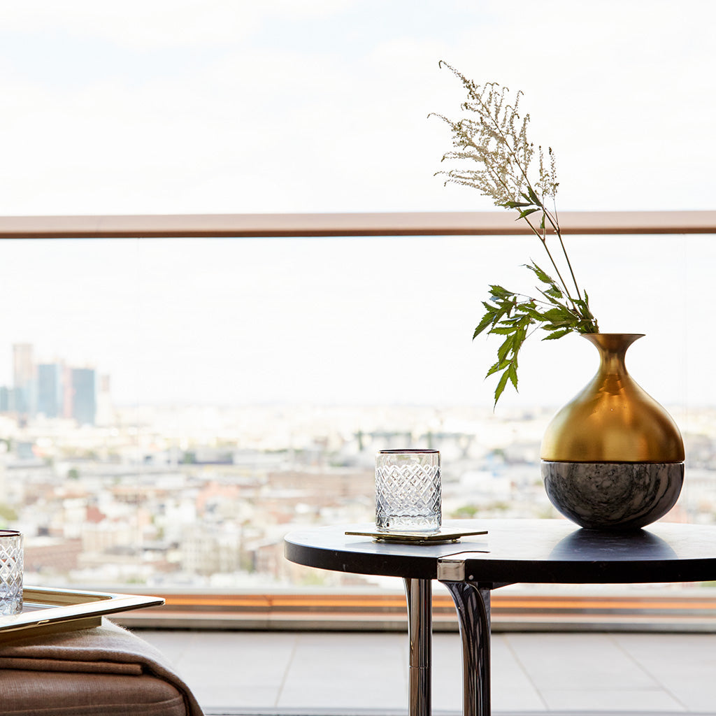 Sereno Coffee Table | Silver-Plated | St. Laurent Marble