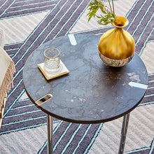 Sereno End Table | Silver-Plated | St. Laurent Marble