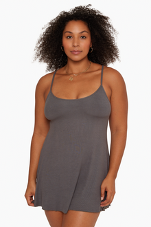 Ribbed Modal Ribbed Cami Dress | Graphite