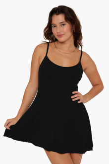 Ribbed Modal Ribbed Cami Dress | Onyx