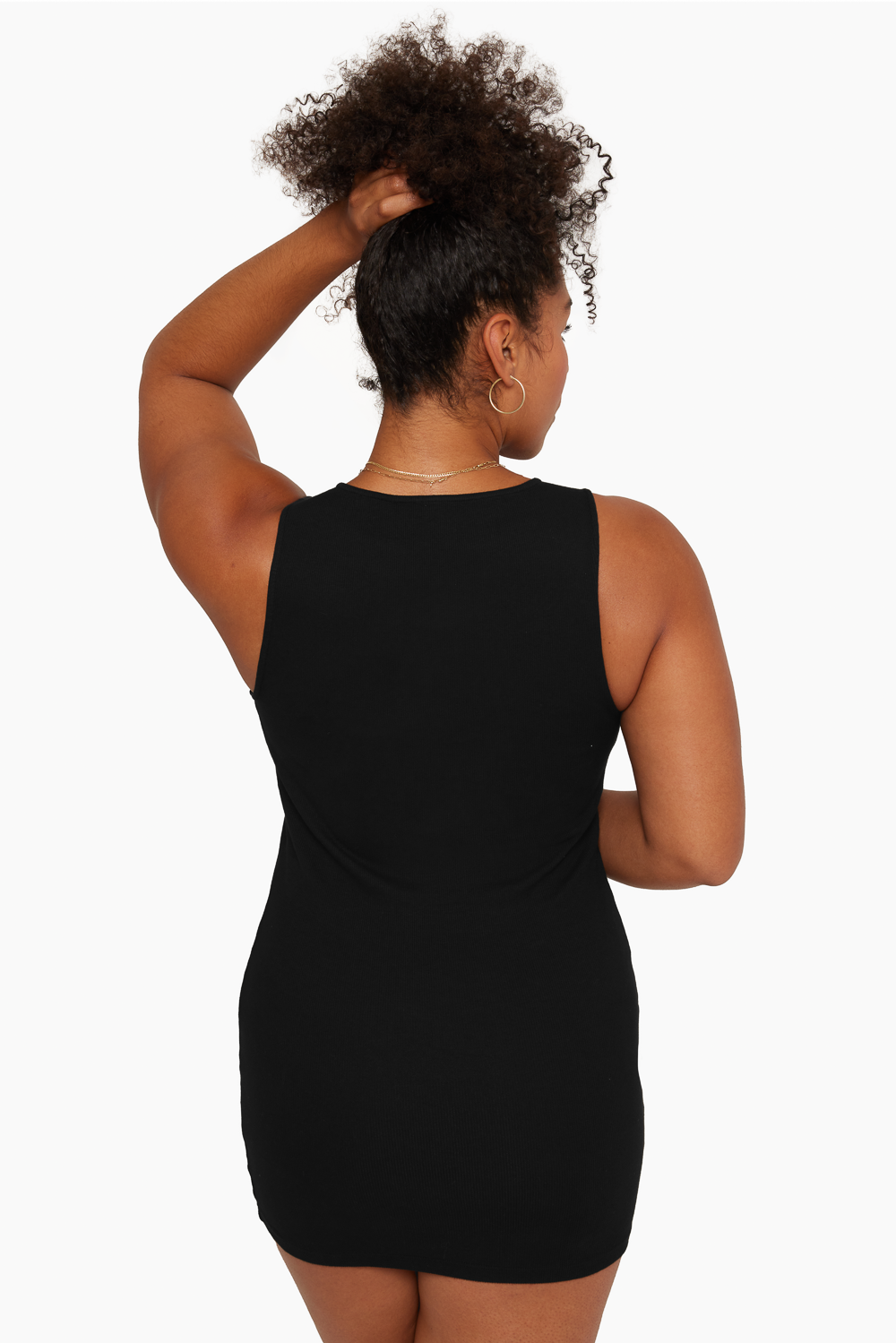 Cotton Rib Ribbed Tank Dress | Onyx