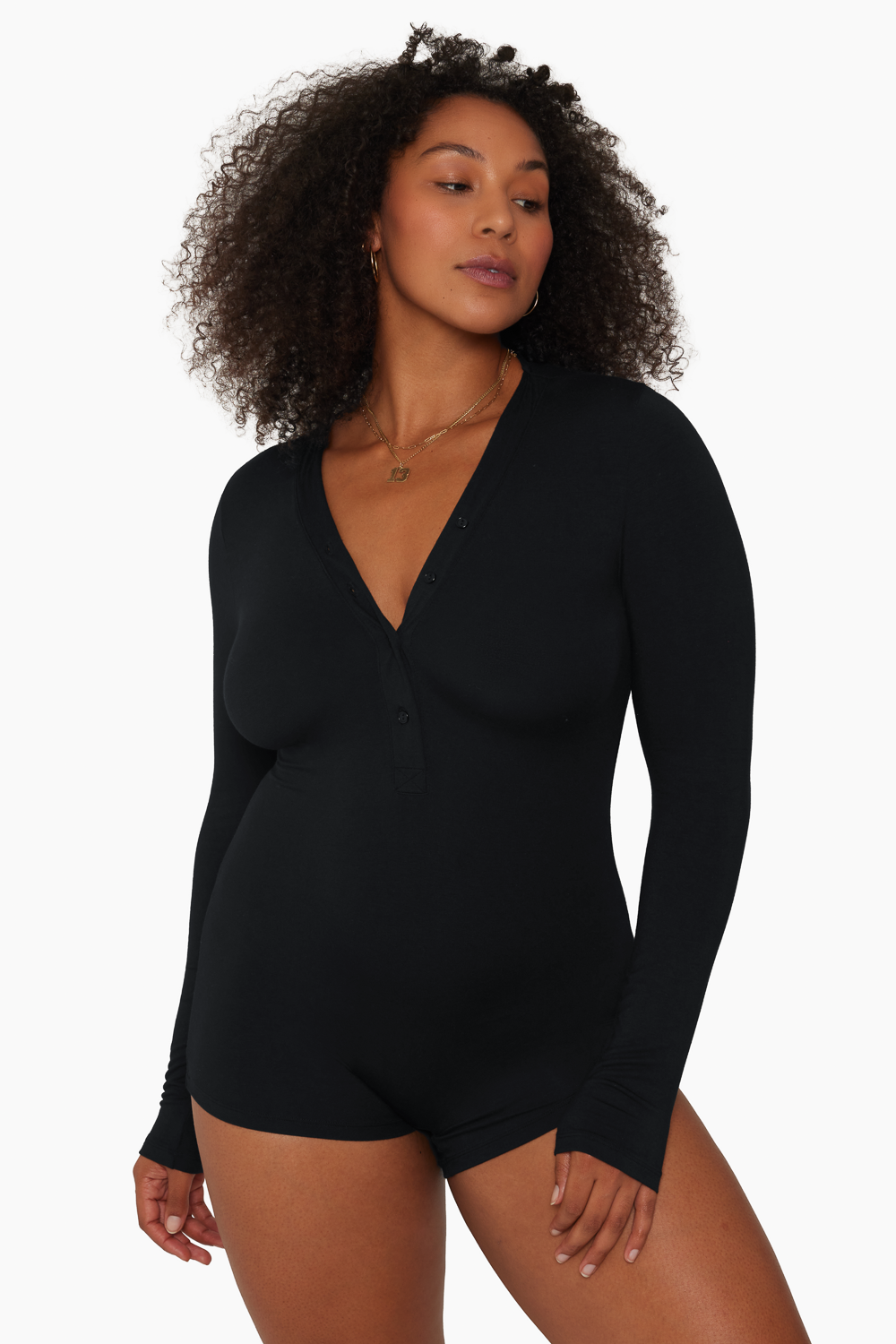 Sleep Jersey Long Sleeve Sleep Romper | Onyx
