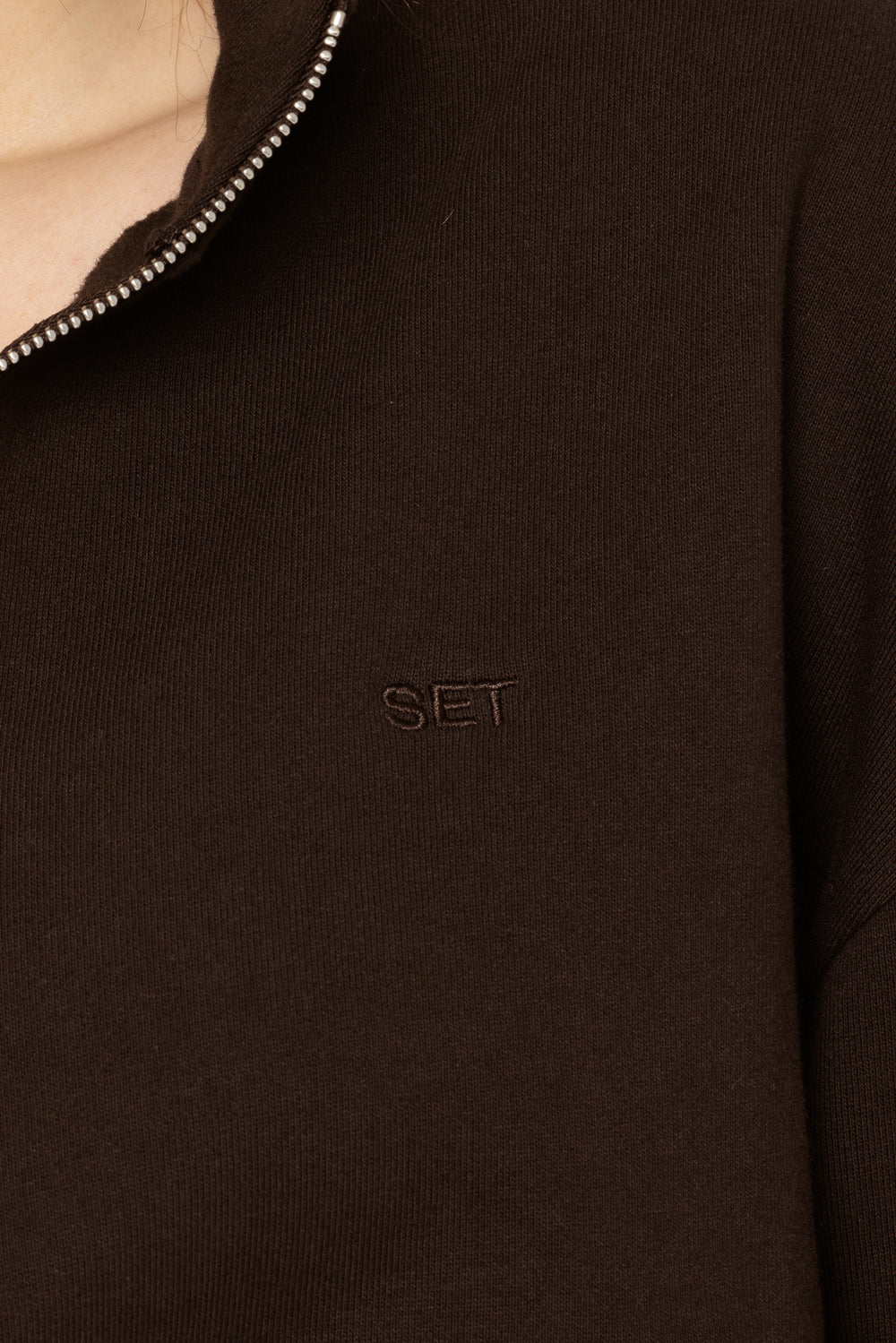 Heavyweight Sweats Half Zip | Espresso