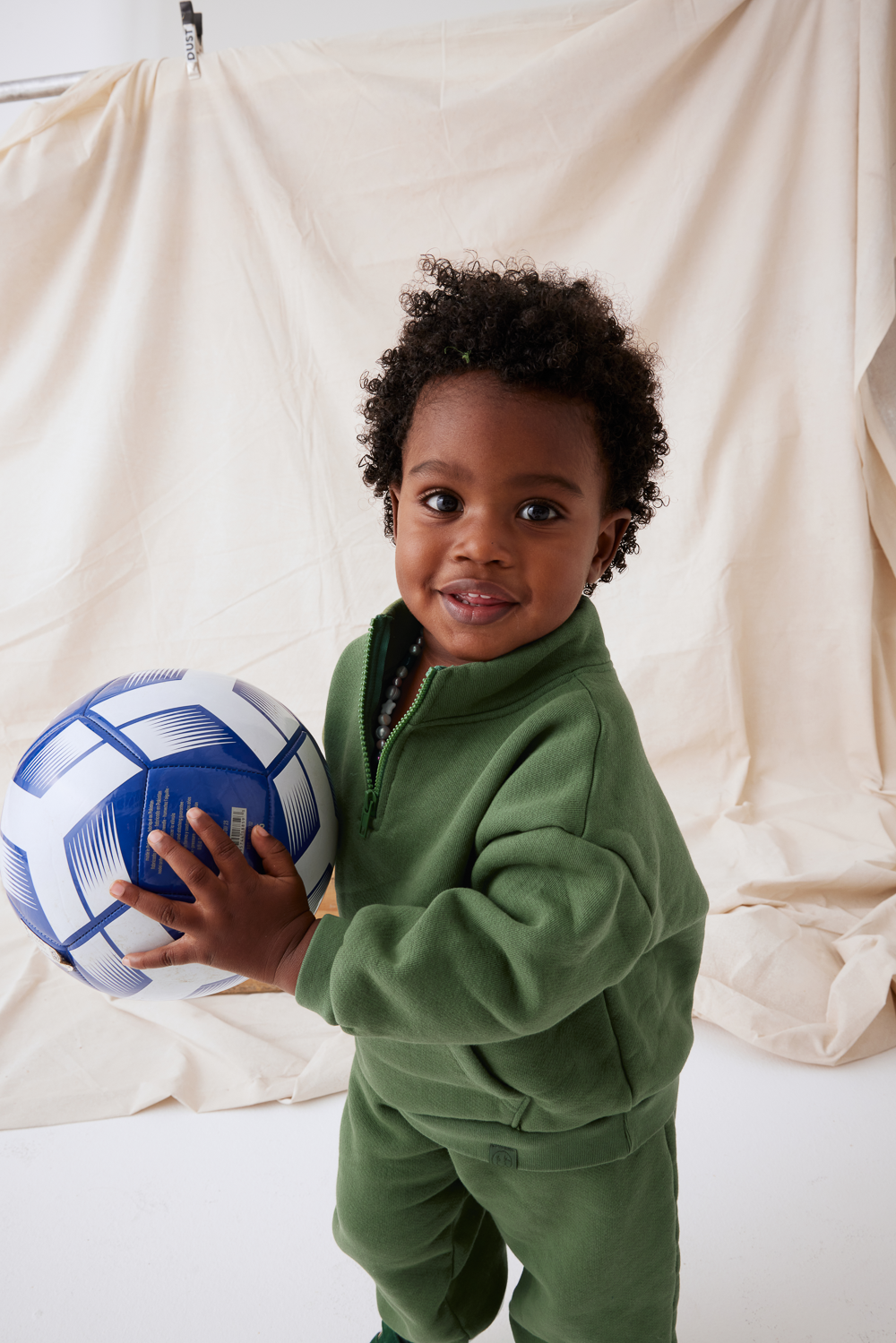 Heavyweight Sweats Kids Quarter Zip | Rosemary