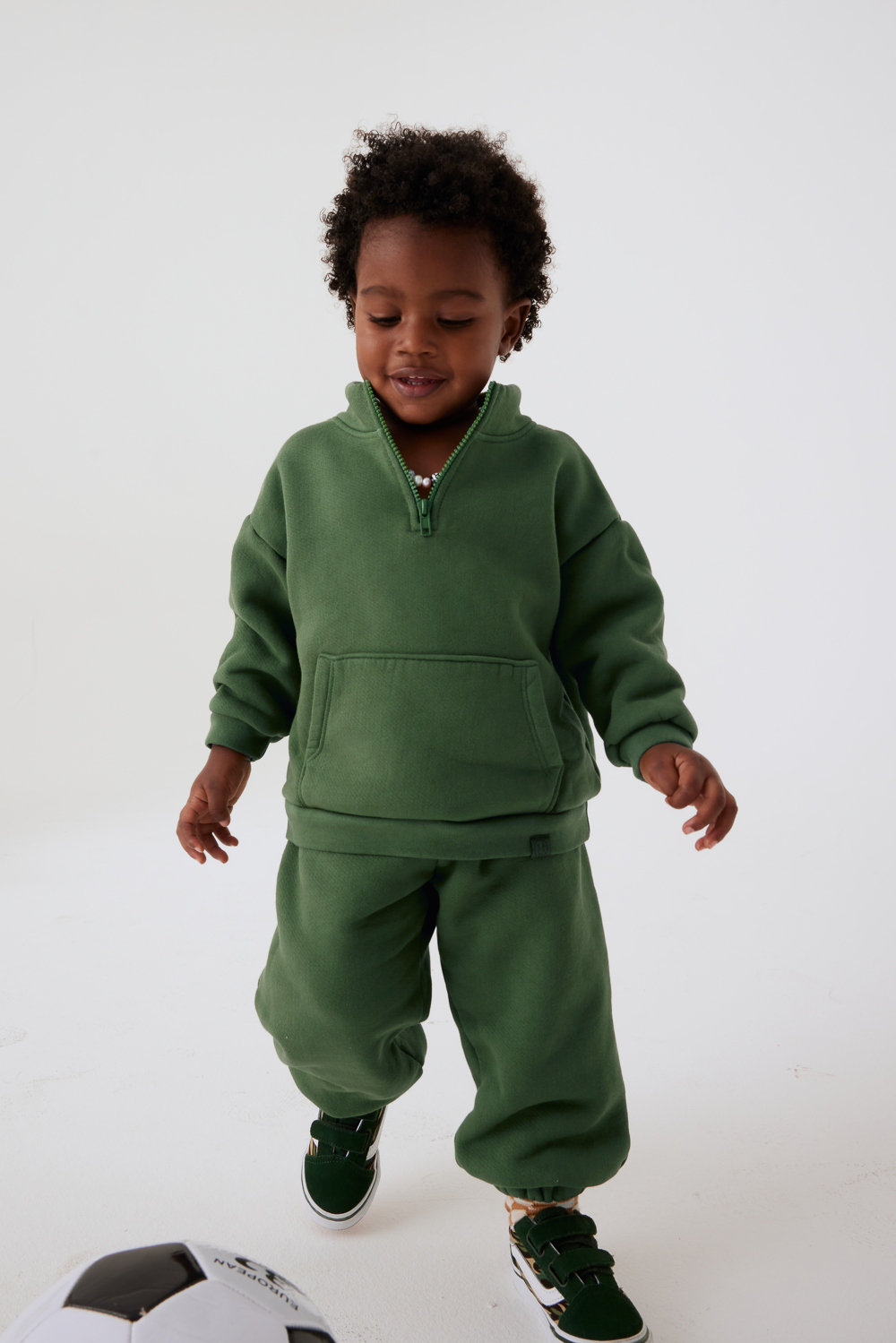 Heavyweight Sweats Kids Quarter Zip | Rosemary