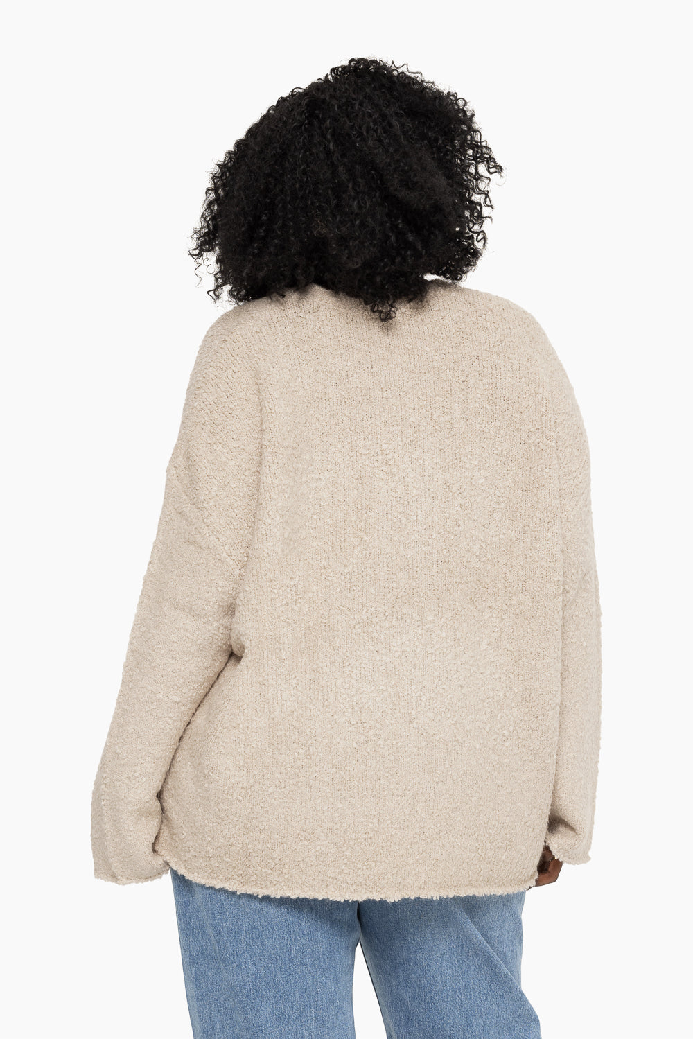 Bouclé Oversized Crewneck Sweater | Oat