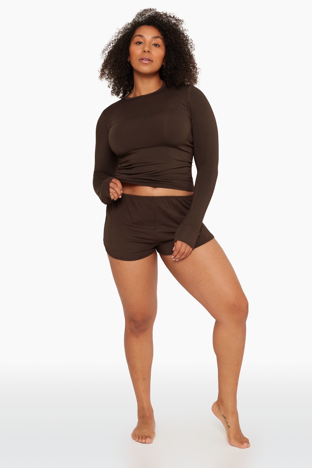 Sleep Jersey Relaxed Sleep Shorts | Espresso
