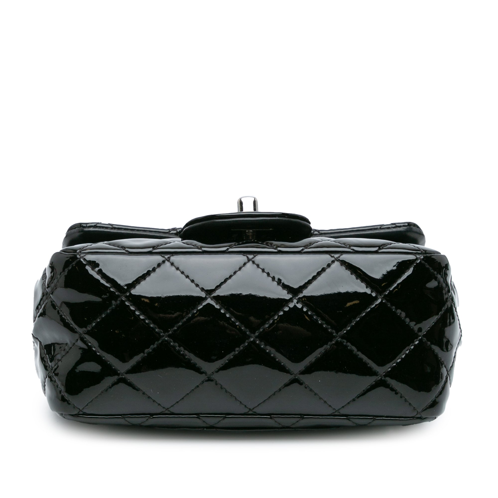 Chanel | Pre-Owned Mini Square Classic Patent Single Flap - III | Black