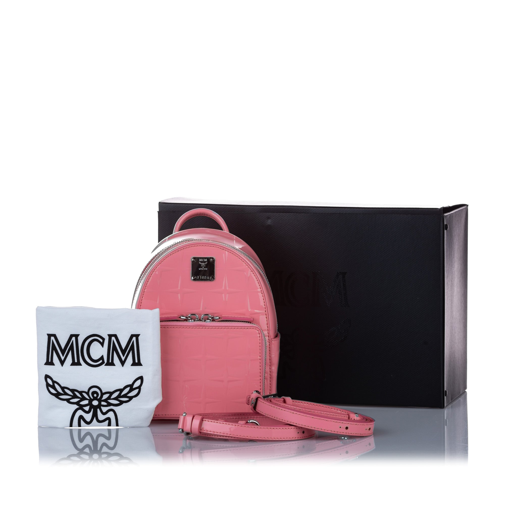 MCM | Pre-Owned Patent Leather Backpack | Pink