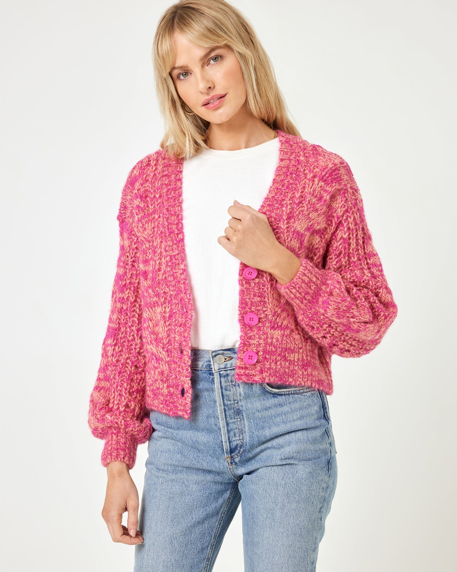 Strawberry Fields Cardigan | Strawberry Marl