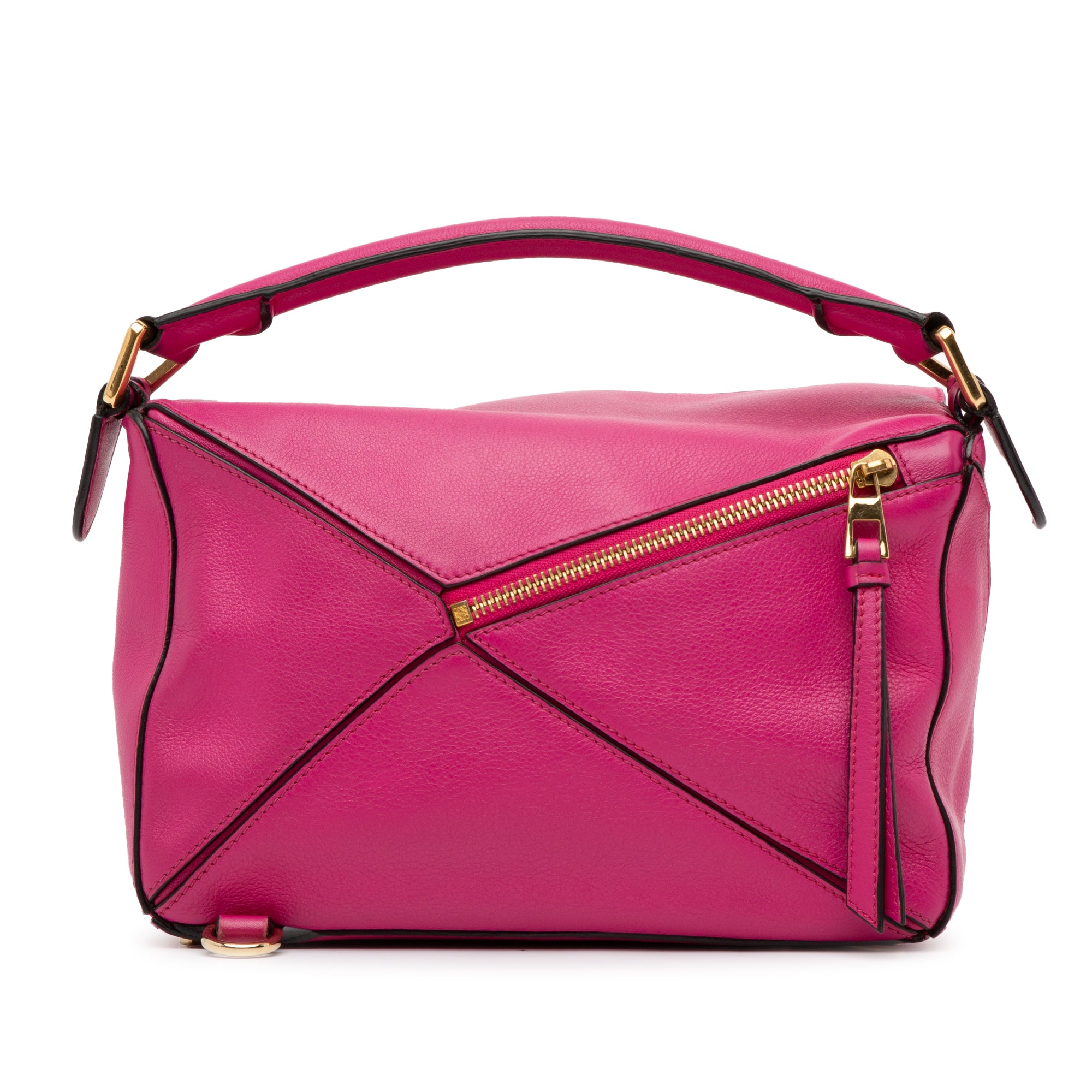Loewe | Pre-Owned Small Calfskin Puzzle Satchel | Pink/Hot Pink