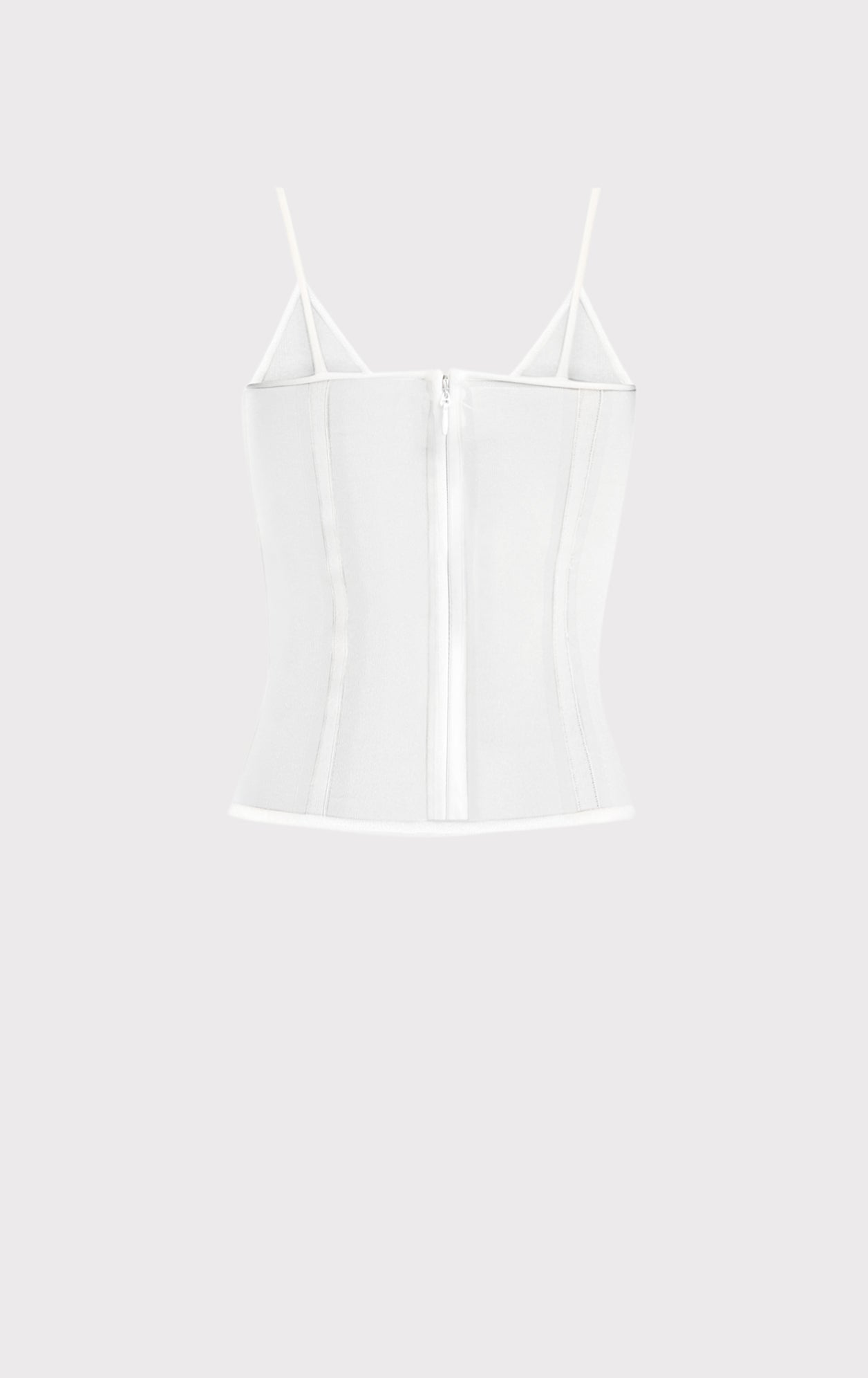 Sheer Intarsia Bustier Top | Alabaster