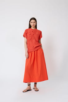 Embroidered Sleeveless Sweater | Vermillion