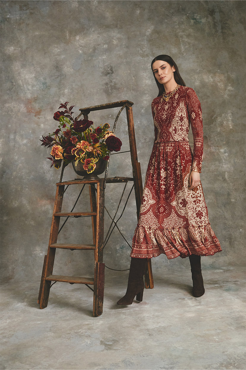 Violette Dress | Picante Scroll Terrace