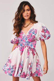 Hemant & Nandita | Mila Short Printed Dress | White