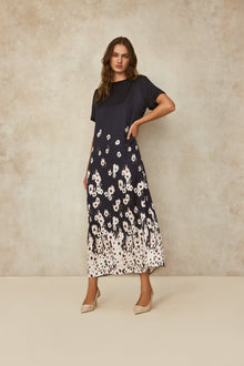 Floral Crepe Maxi Dress | Navy Multi