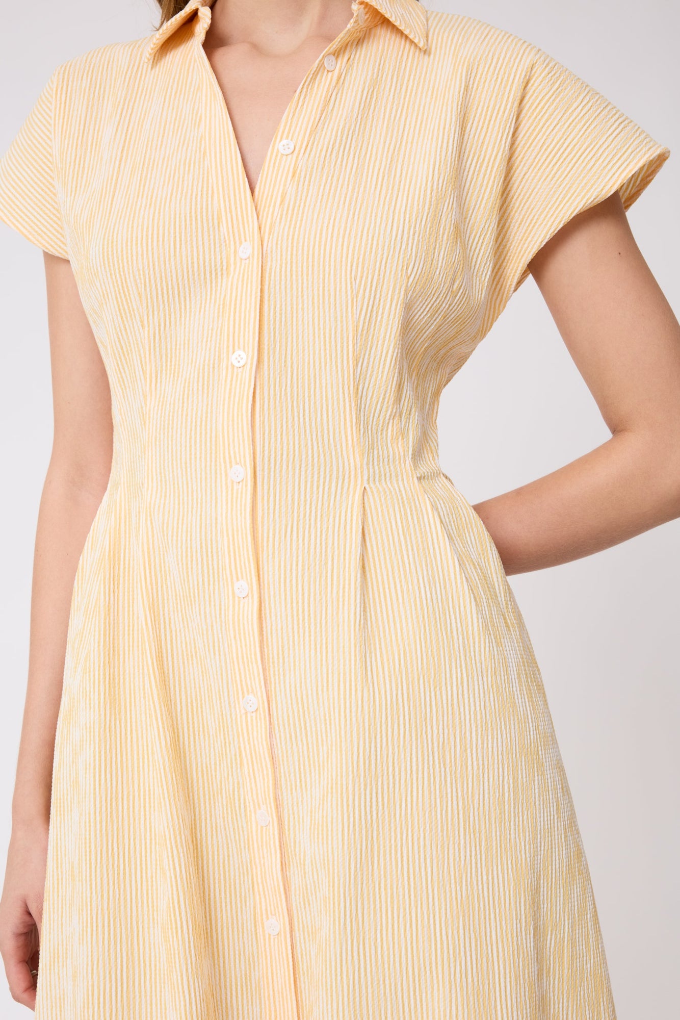 Striped Seersucker Shirt Dress | Mango