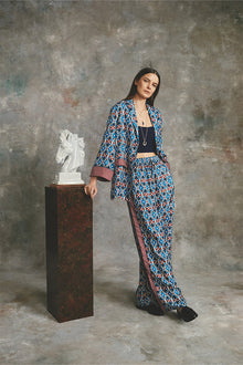Venezia Silk Jacket | Retro Daisy Arona Geo Medallion