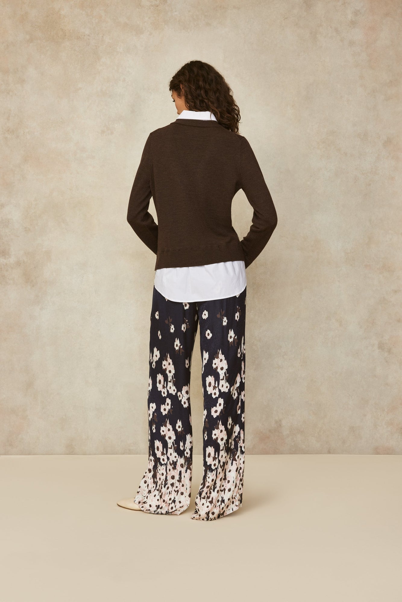 Poplin Combo Sweater | Chocolate