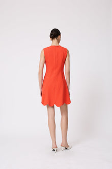 Textured Jersey Scallop Dress | Vermillion
