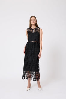 Fringe Lace Top | Black