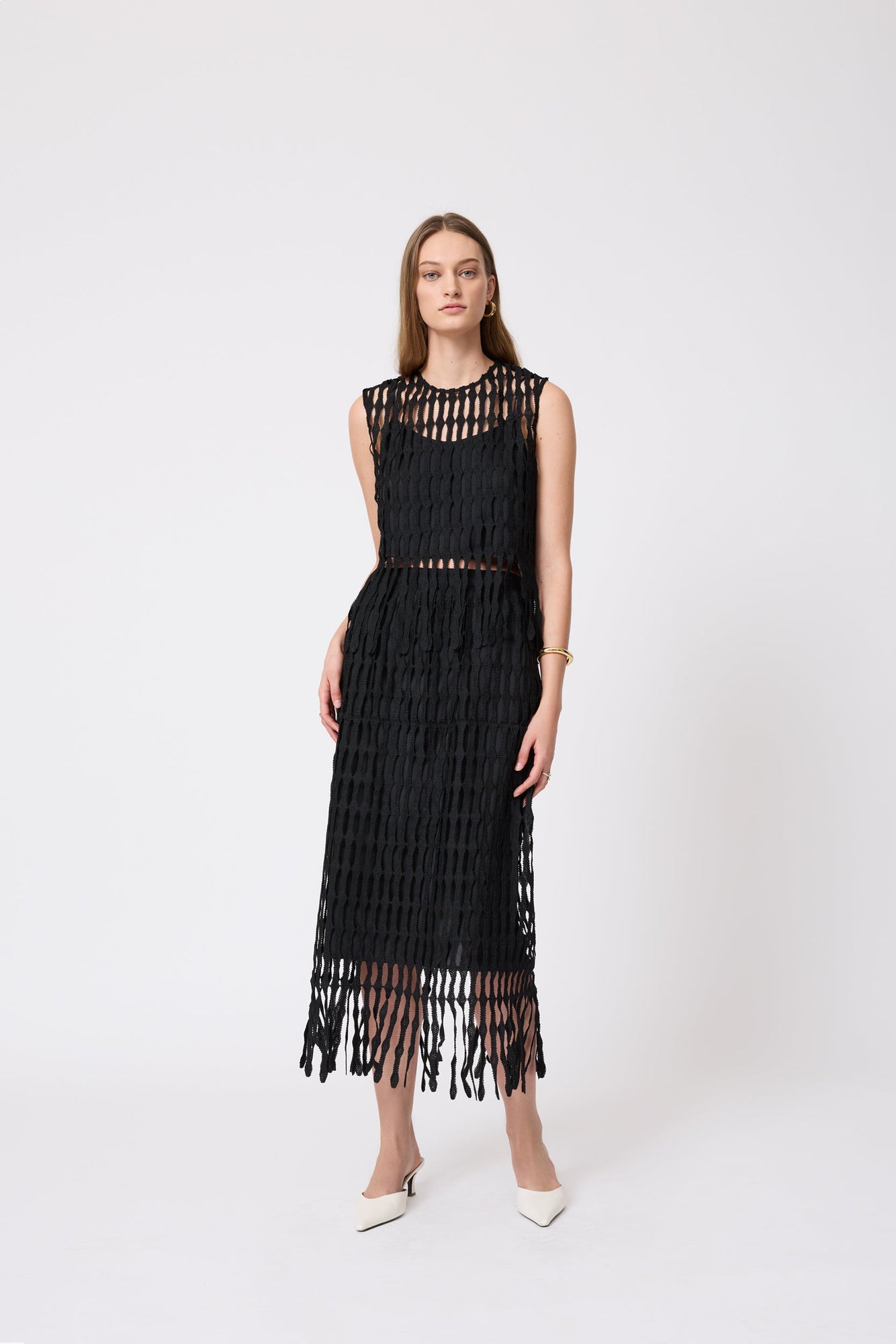 Fringe Lace Top | Black