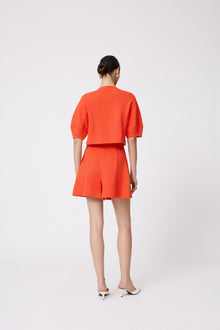 Textured Jersey Jacket | Vermillion