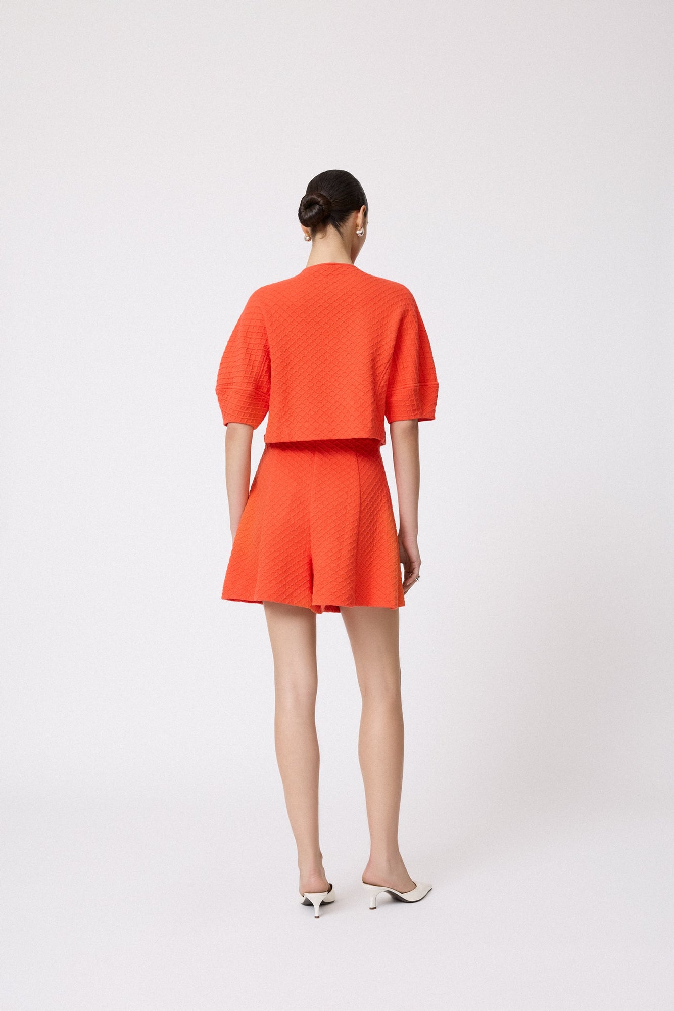 Textured Jersey Short | Vermillion
