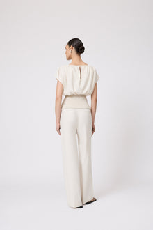 Linen Smocked Top | Bone