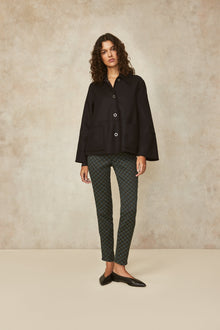 Double Face Wool Reversible Jacket | Black/Navy