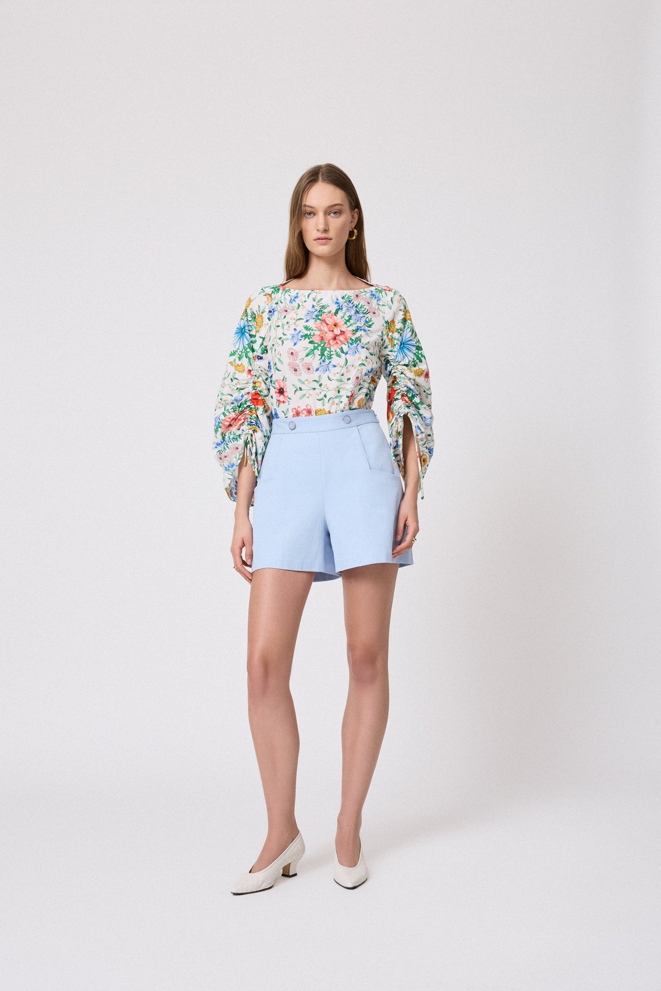 Stretch Cotton Rosey Short | Cloud