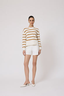 Striped Crewneck Sweater | Ivory