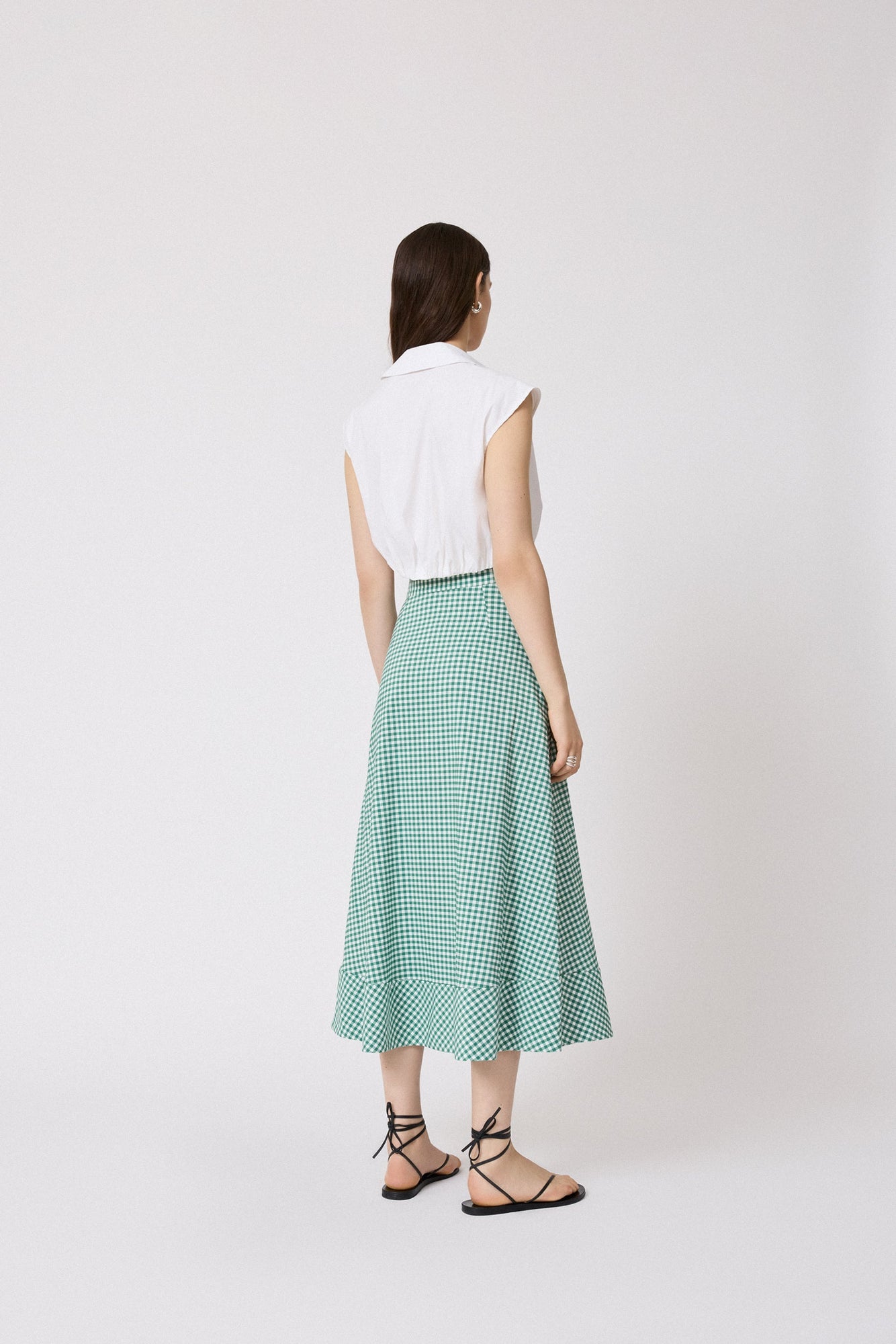 Stretch Plaid Skirt | Green