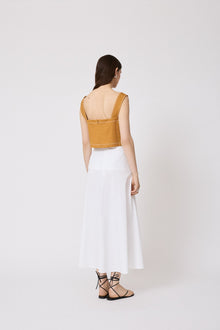 Cotton Poplin Skirt | White