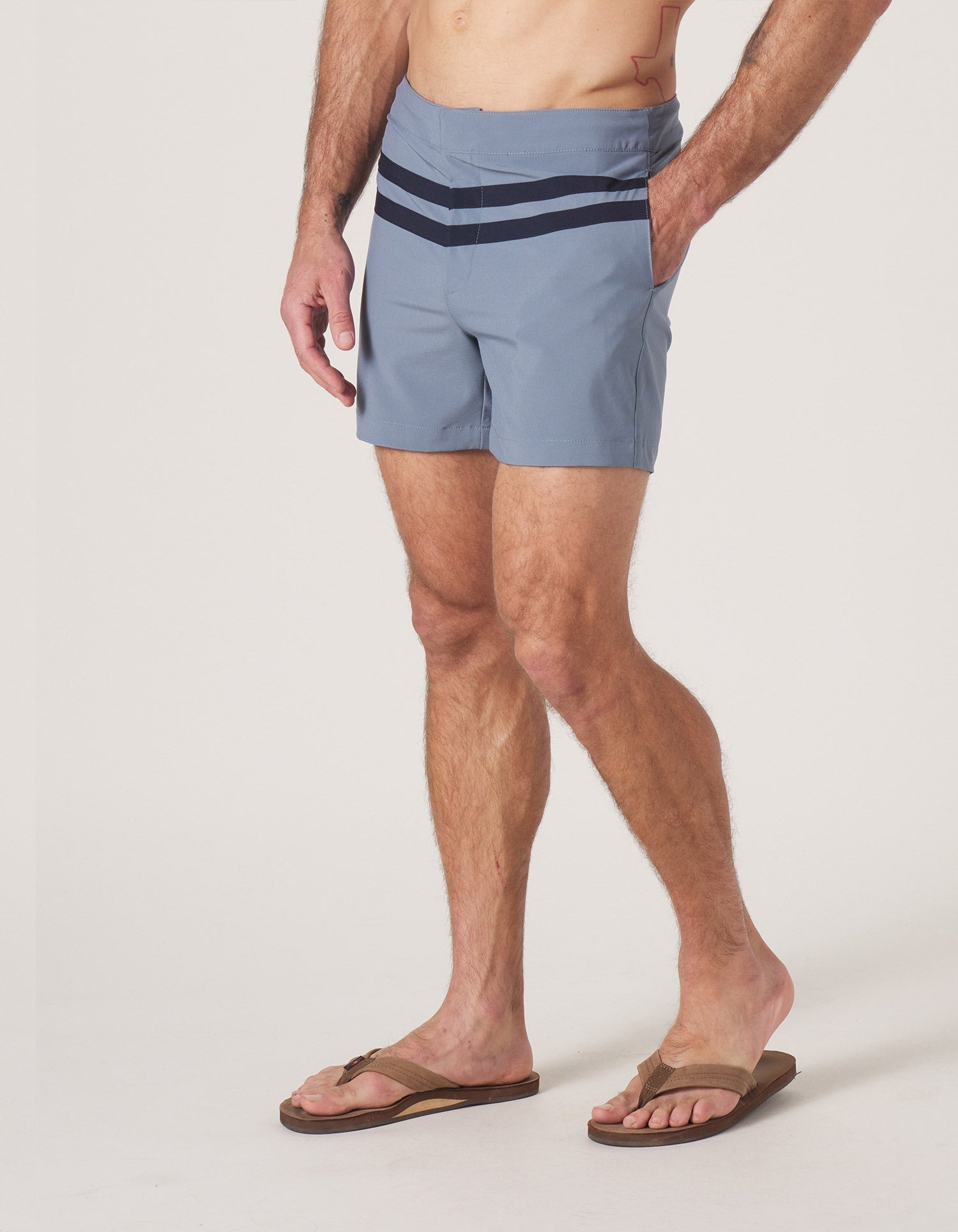 Men | Button Front Trunk | Mineral Blue-Navy