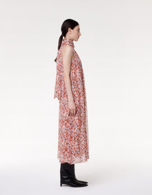 Another Tomorrow Silk Chiffon Scarf Dress in Sedona Multi – Silk Women's Dress