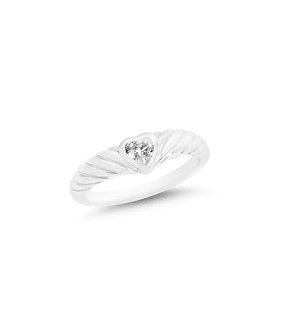 silver heart ring