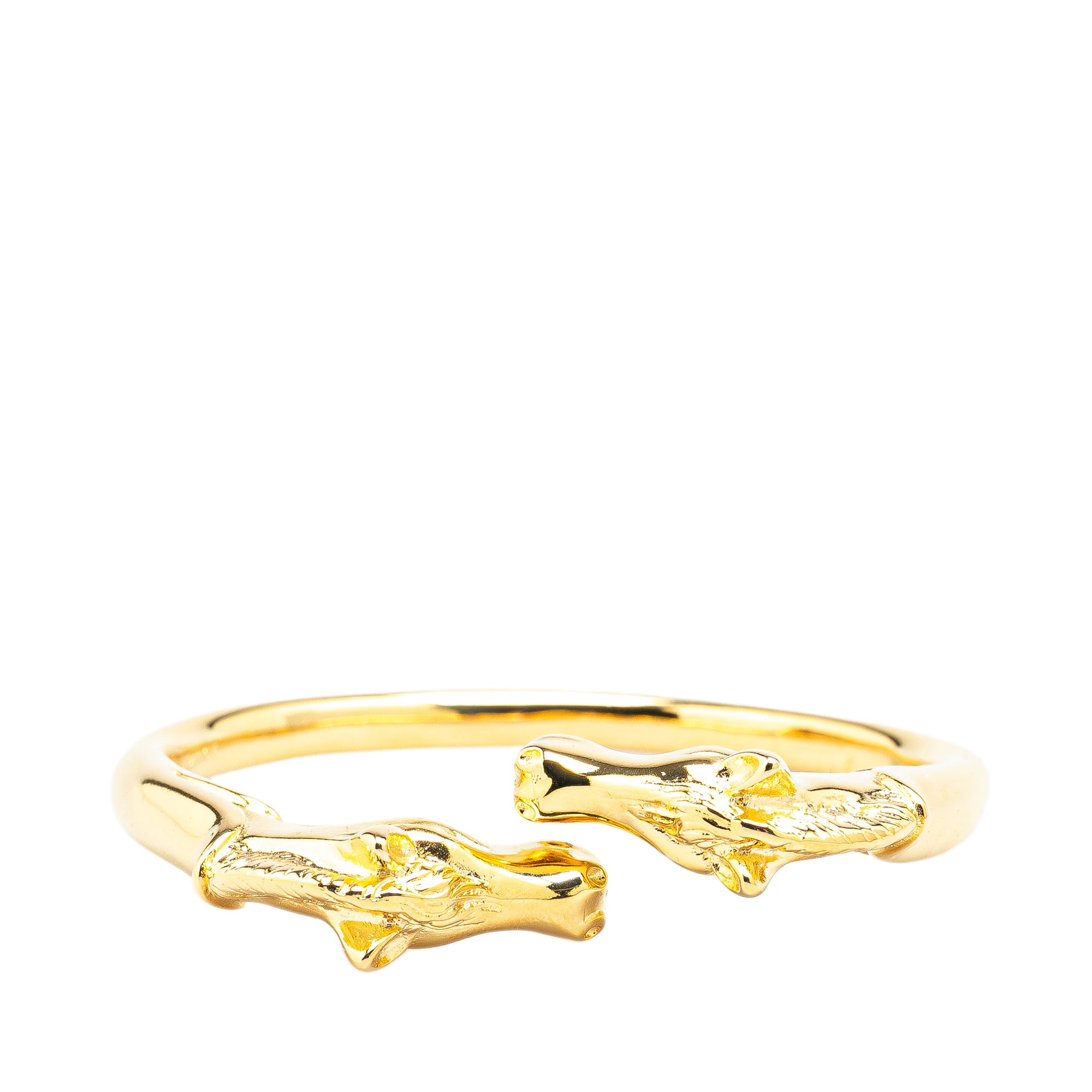 Hermès | Pre-Owned Gold Plated Ravinet d'Enfert Double Horse Head Bracelet | Gold