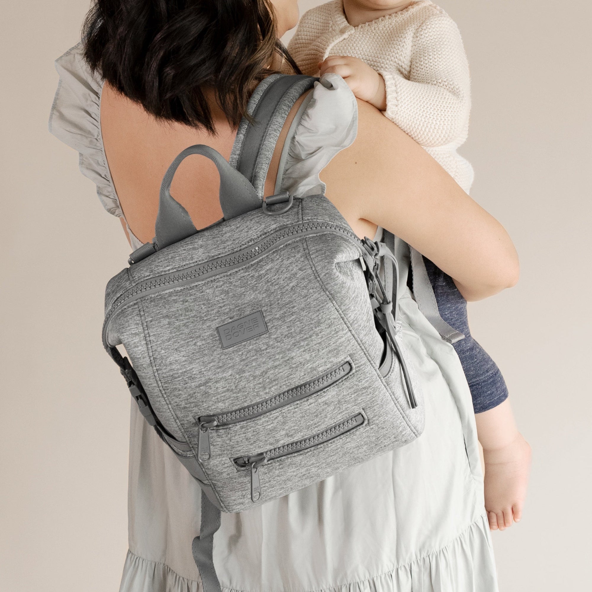 Indi Diaper Backpack | Heather Grey | Neoprene | Small