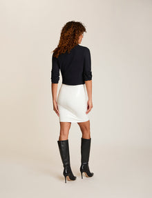 Faux Patent Leather Mini Skirt::White::