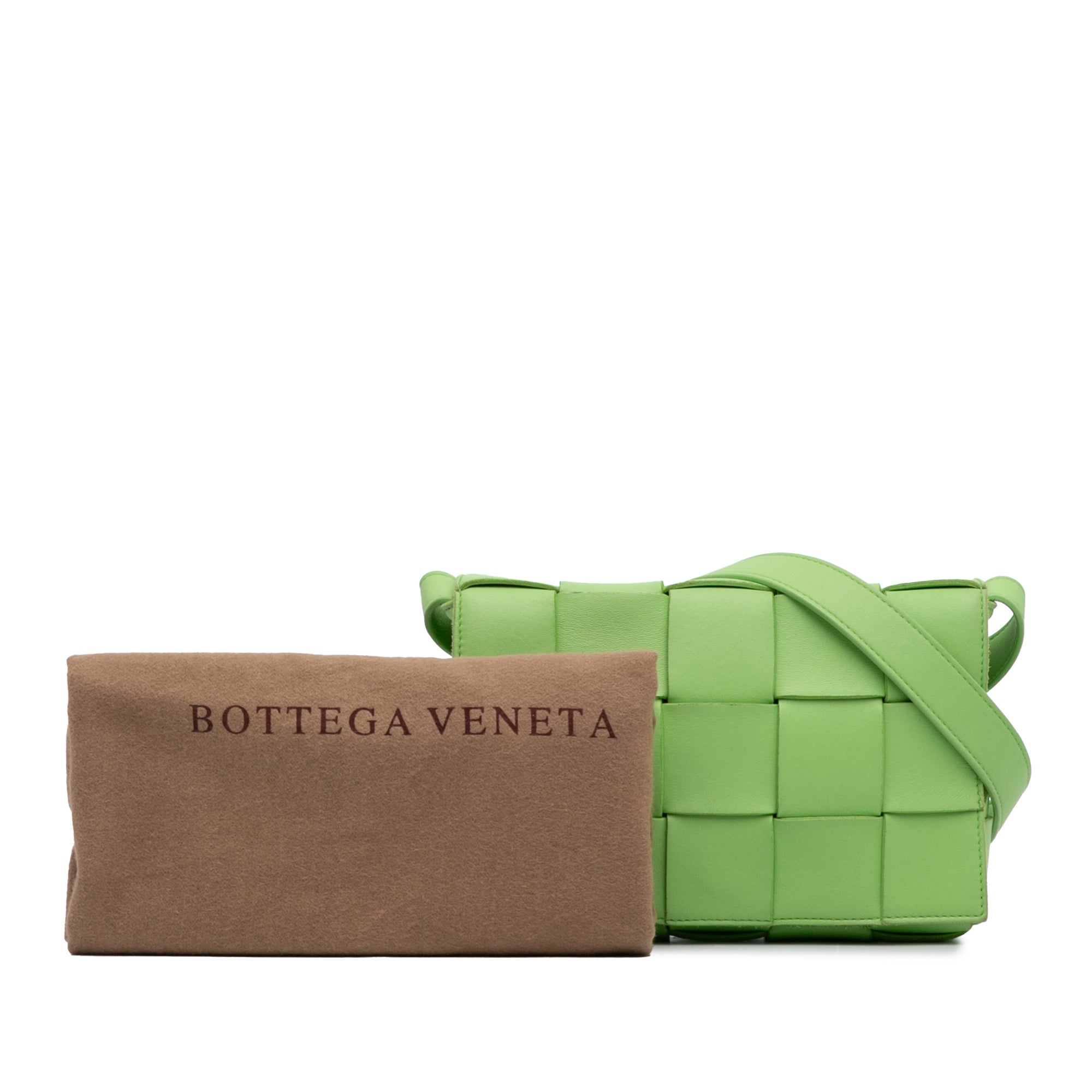 Bottega Veneta | Pre-Owned Nappa Intrecciato Cassette Crossbody | Green/Light Green