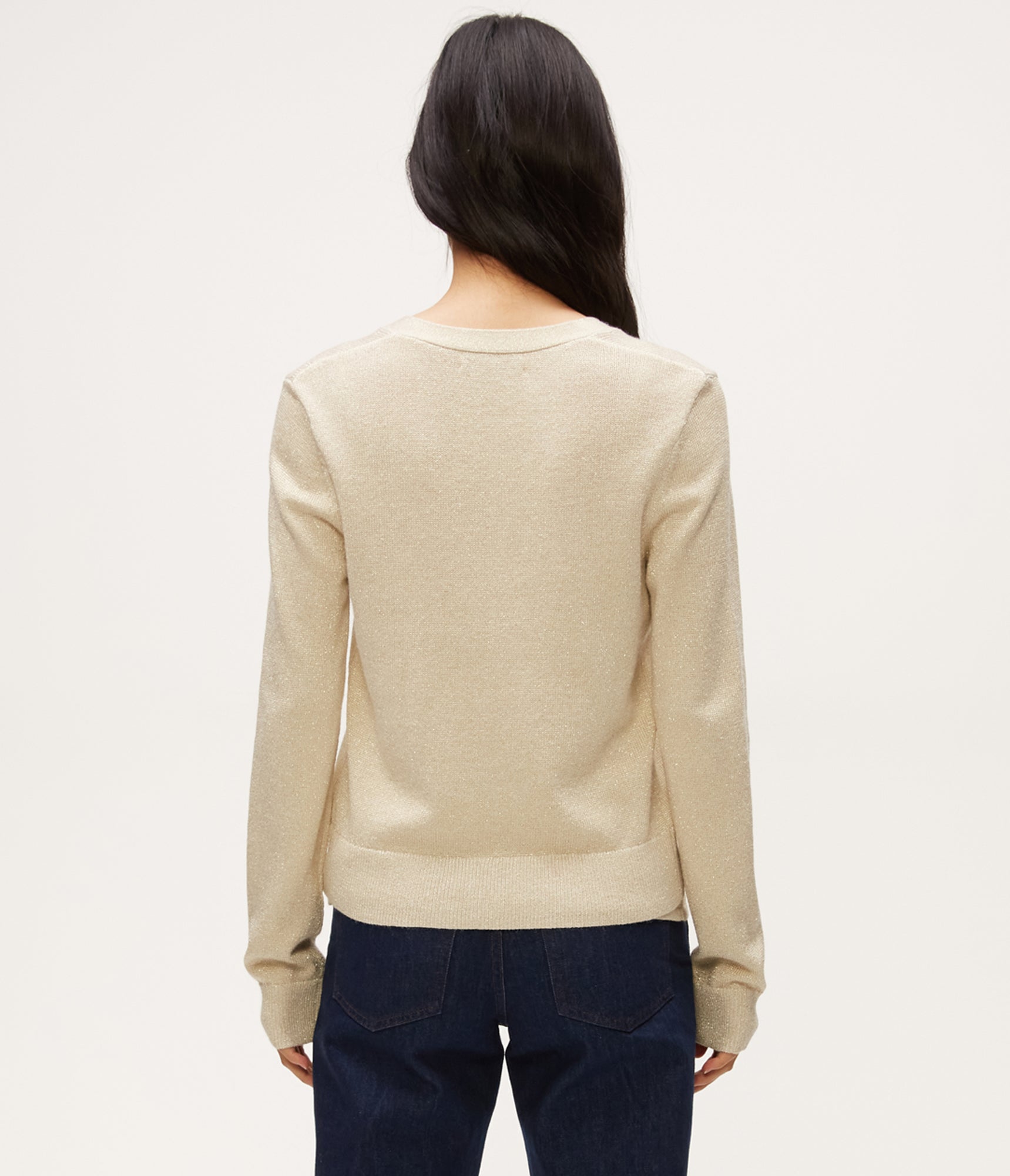 Ruiz Metallic Cardigan | Champagne