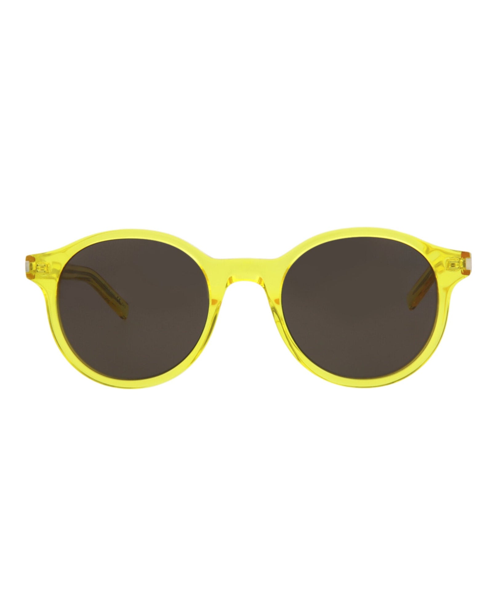 Saint Laurent Round Acetate Sunglasses | Yellow