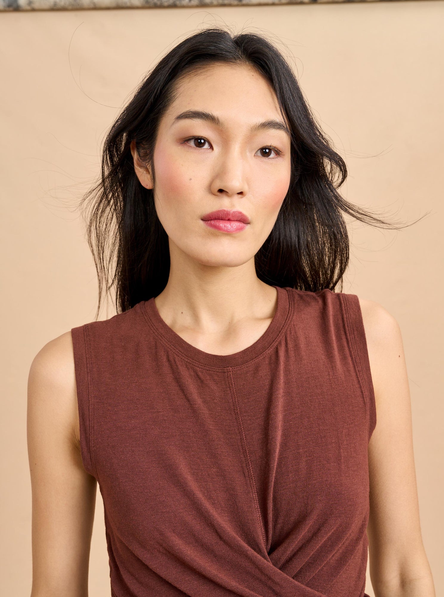 Sleeveless Angelique Top | Cocoa