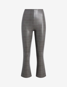 Faux Leather Print Cropped Flare::Glen Plaid::Main