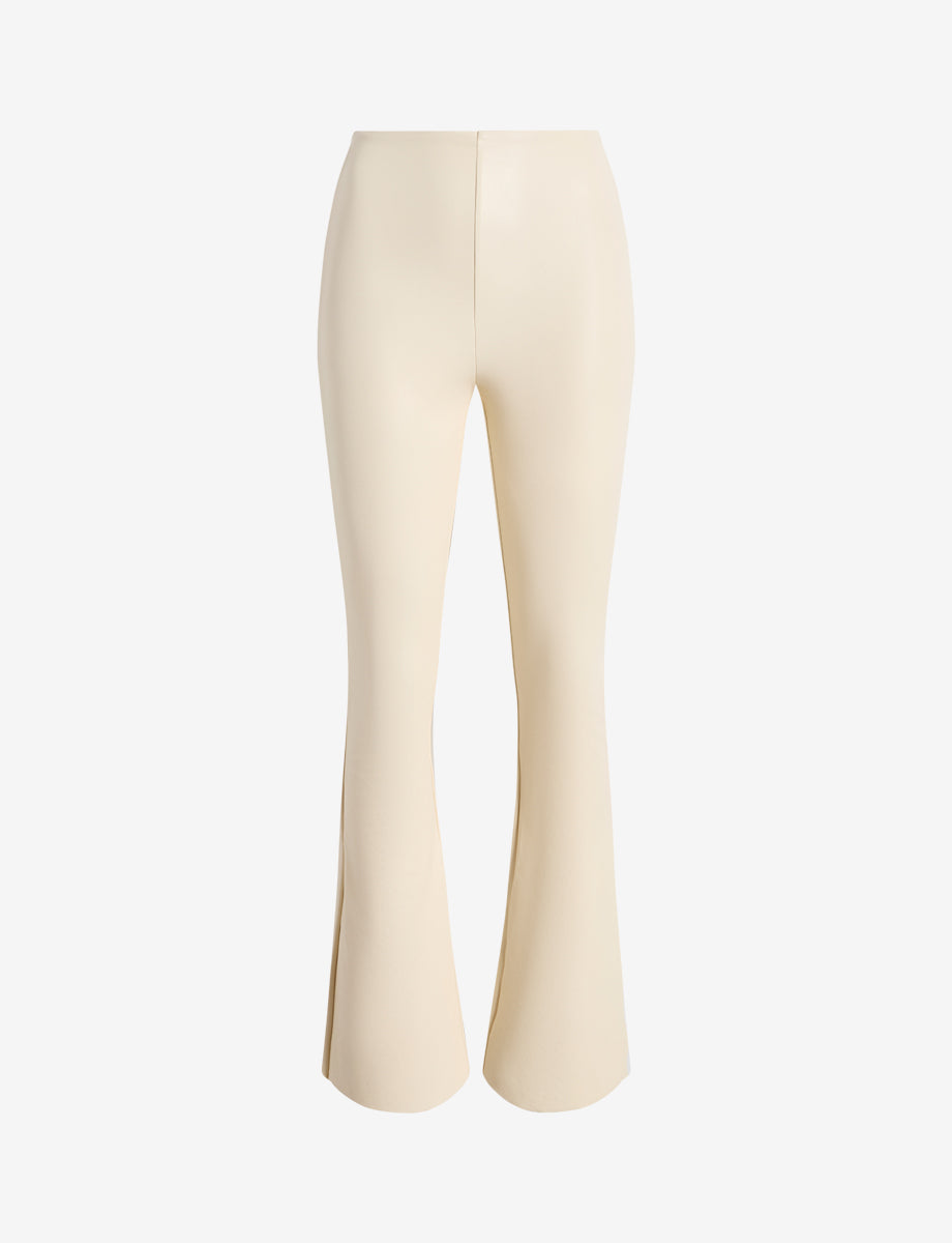 Faux Leather Flared Legging::Ivory::Main