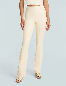 Faux Leather Flared Legging::Ivory::Hover