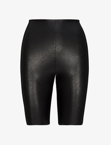 Faux Leather Bike Short::Black::Main